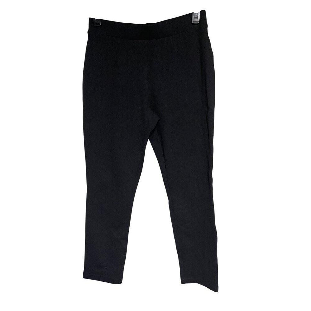 DKNY Womens Black Slim Fit Pants Size 4 Black Rayon Blend Stretch Business Casua